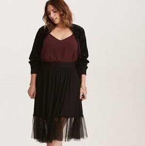 Torrid Mesh Illusion Midi Skirt NWOT
